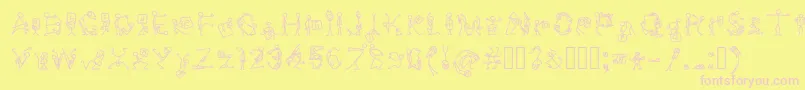 Stickfigures Font – Pink Fonts on Yellow Background