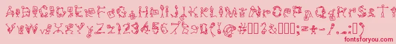 Stickfigures Font – Red Fonts on Pink Background