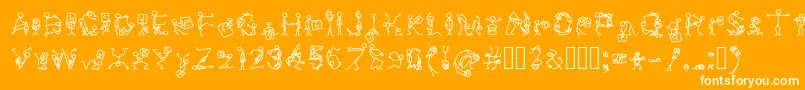 Stickfigures Font – White Fonts on Orange Background