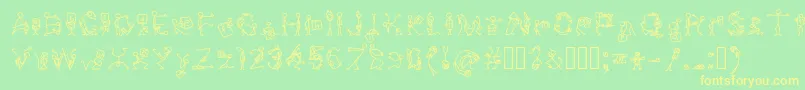 Stickfigures Font – Yellow Fonts on Green Background