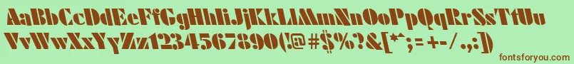 Шрифт FuturistleftyblackRegular – коричневые шрифты на зелёном фоне
