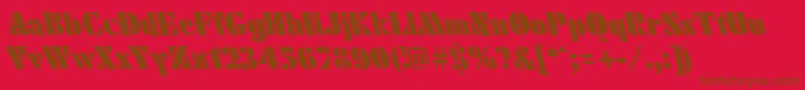Więcej informacji o czcionce FuturistleftyblackRegular Czcionka FuturistleftyblackRegular – brązowe czcionki na czerwonym tle