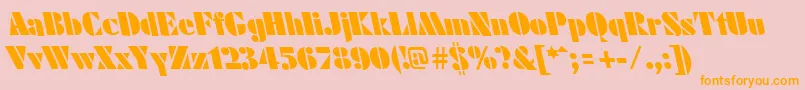 FuturistleftyblackRegular Font – Orange Fonts on Pink Background