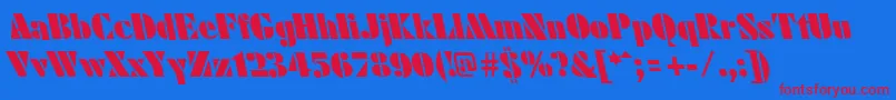 Więcej informacji o czcionce FuturistleftyblackRegular Czcionka FuturistleftyblackRegular – czerwone czcionki na niebieskim tle