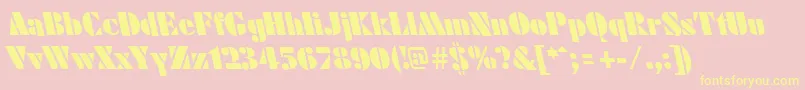 FuturistleftyblackRegular Font – Yellow Fonts on Pink Background