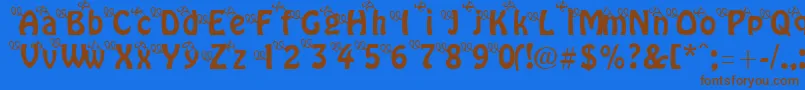ThreeLittlePinkPigs Font – Brown Fonts on Blue Background