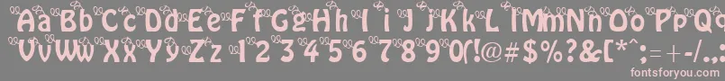 フォントThreeLittlePinkPigs – 灰色の背景にピンクのフォント
