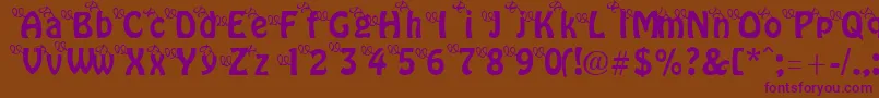 ThreeLittlePinkPigs Font – Purple Fonts on Brown Background