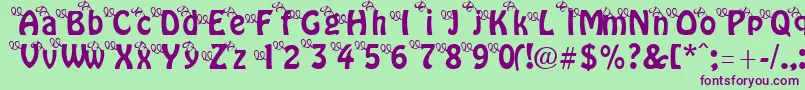 ThreeLittlePinkPigs Font – Purple Fonts on Green Background