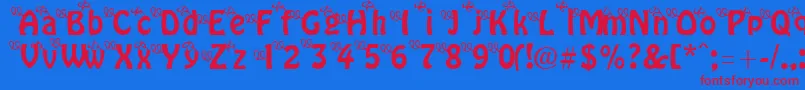 フォントThreeLittlePinkPigs – 赤い文字の青い背景
