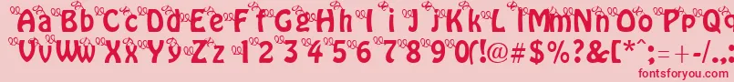 ThreeLittlePinkPigs Font – Red Fonts on Pink Background