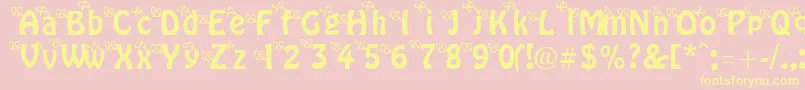 ThreeLittlePinkPigs Font – Yellow Fonts on Pink Background