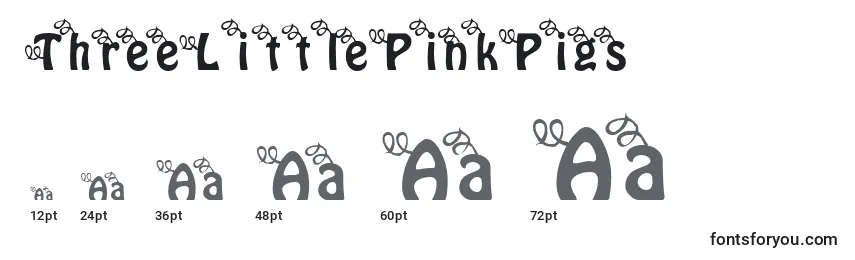 Размеры шрифта ThreeLittlePinkPigs