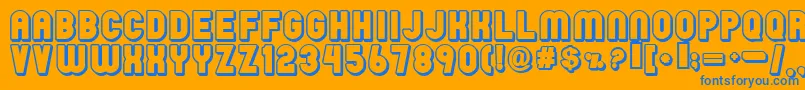 Rainy Font – Blue Fonts on Orange Background