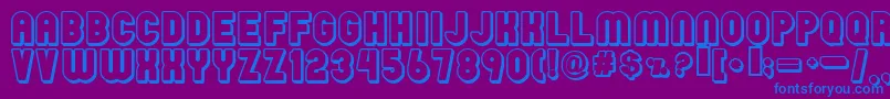 フォントRainy – 紫色の背景に青い文字