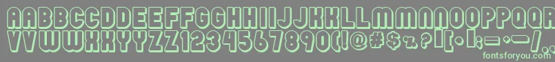 フォントRainy – 灰色の背景に緑のフォント