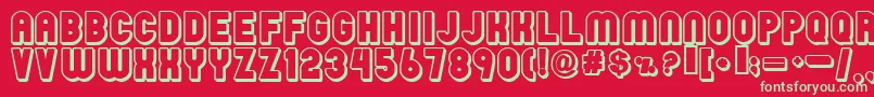 Rainy Font – Green Fonts on Red Background