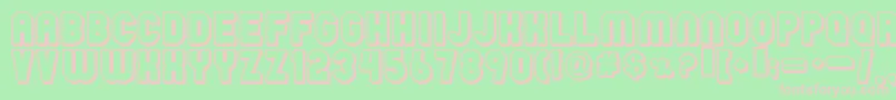 Rainy-fontti – vaaleanpunaiset fontit vihreällä taustalla