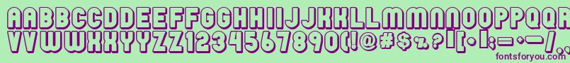 Шрифт Rainy – фиолетовые шрифты на зелёном фоне