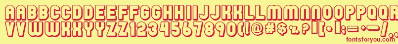 Rainy Font – Red Fonts on Yellow Background