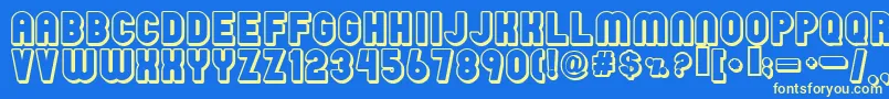 フォントRainy – 黄色の文字、青い背景