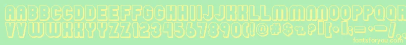 Rainy Font – Yellow Fonts on Green Background