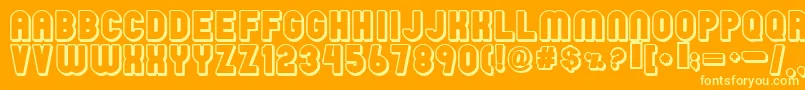 Rainy-fontti – keltaiset fontit oranssilla taustalla
