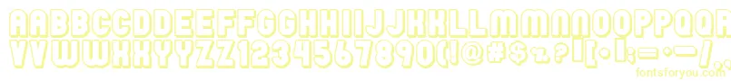 フォントRainy – 白い背景に黄色の文字