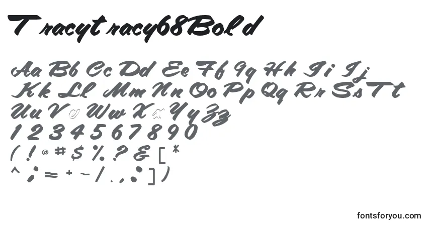 Schriftart Tracytracy68Bold – Alphabet, Zahlen, spezielle Symbole