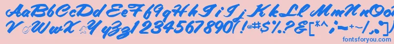 Tracytracy68Bold Font – Blue Fonts on Pink Background
