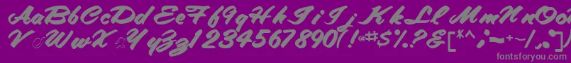 Tracytracy68Bold Font – Gray Fonts on Purple Background