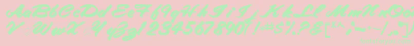 Tracytracy68Bold-Schriftart – Grüne Schriften auf rosa Hintergrund
