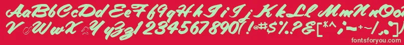 Tracytracy68Bold Font – Green Fonts on Red Background