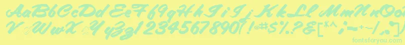 fuente Tracytracy68Bold – Fuentes Verdes Sobre Fondo Amarillo