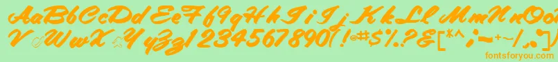Шрифт Tracytracy68Bold – оранжевые шрифты на зелёном фоне