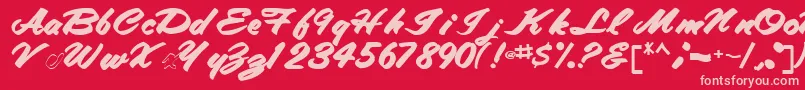 Fonte Tracytracy68Bold – fontes rosa em um fundo vermelho