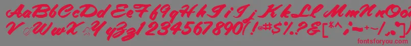 Tracytracy68Bold Font – Red Fonts on Gray Background