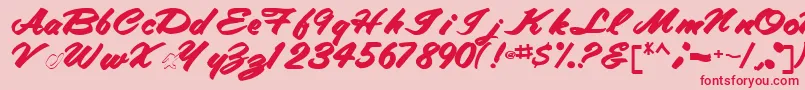 Tracytracy68Bold Font – Red Fonts on Pink Background