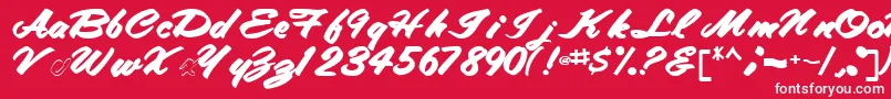 フォントTracytracy68Bold – 赤い背景に白い文字