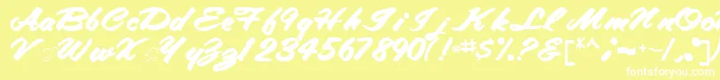 Tracytracy68Bold Font – White Fonts on Yellow Background