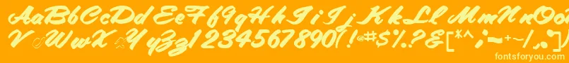 Tracytracy68Bold Font – Yellow Fonts on Orange Background