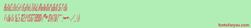 SplainItalic Font – Red Fonts on Green Background