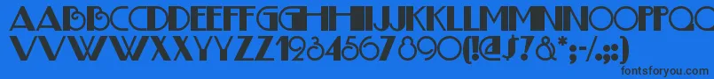 Шрифт Boogienightsnf – чёрные шрифты на синем фоне