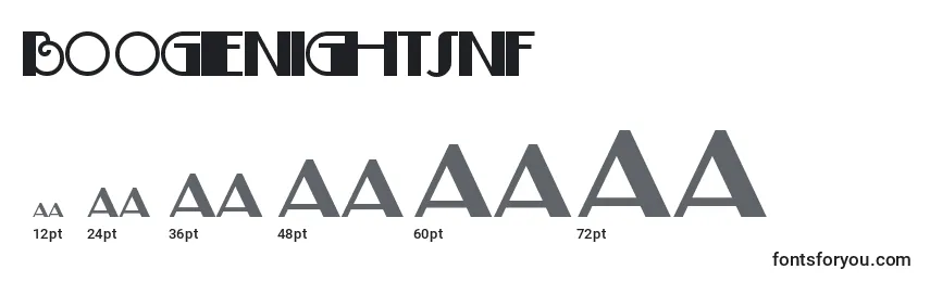 Boogienightsnf (78813) Font Sizes