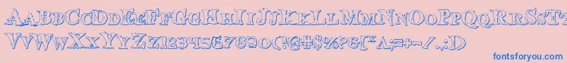 Bloodcrows Font – Blue Fonts on Pink Background