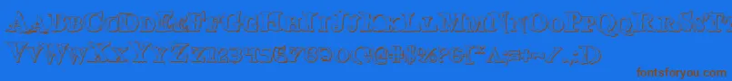 Bloodcrows Font – Brown Fonts on Blue Background