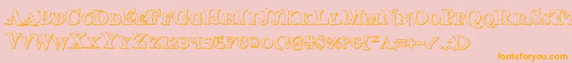 Bloodcrows Font – Orange Fonts on Pink Background