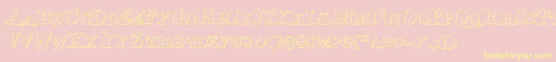 Bloodcrows Font – Yellow Fonts on Pink Background