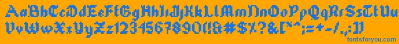 Tubeofcorn Font – Blue Fonts on Orange Background