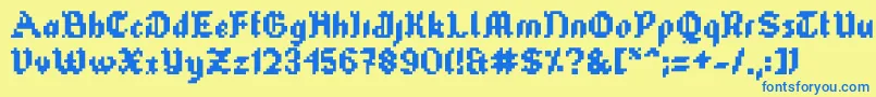 Tubeofcorn Font – Blue Fonts on Yellow Background